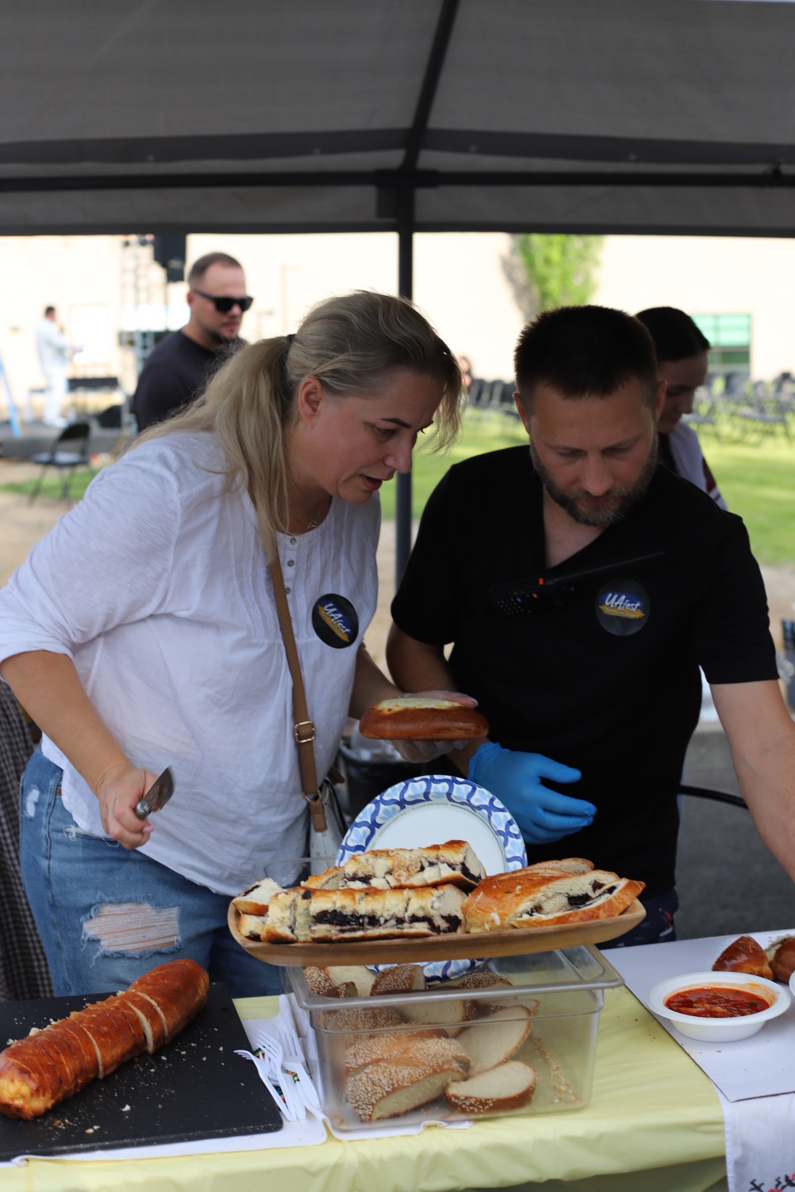 Volunteers serve food at SSA's UA-Fest.